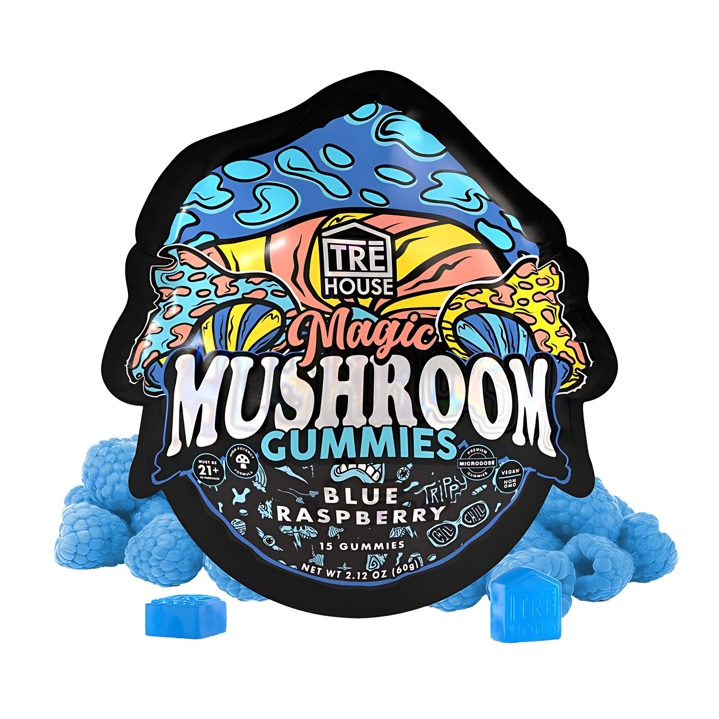 Blue Raspberry Magic Mushroom Gummies | TRE HOUSE