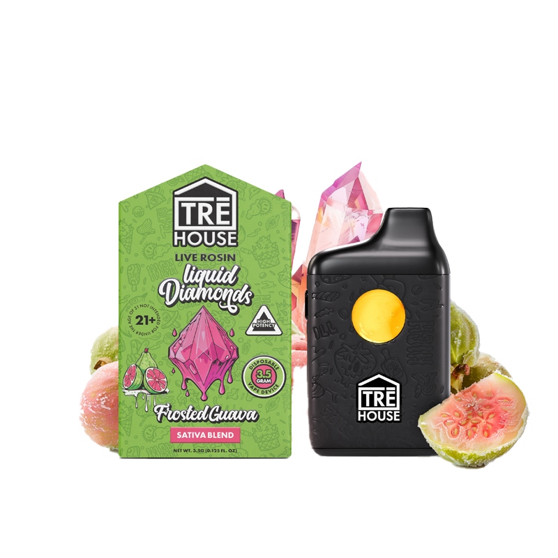 Live Rosin Liquid Diamonds Sativa THC Vape Pen 3.5g - Frosted Guava | TRE HOUSE