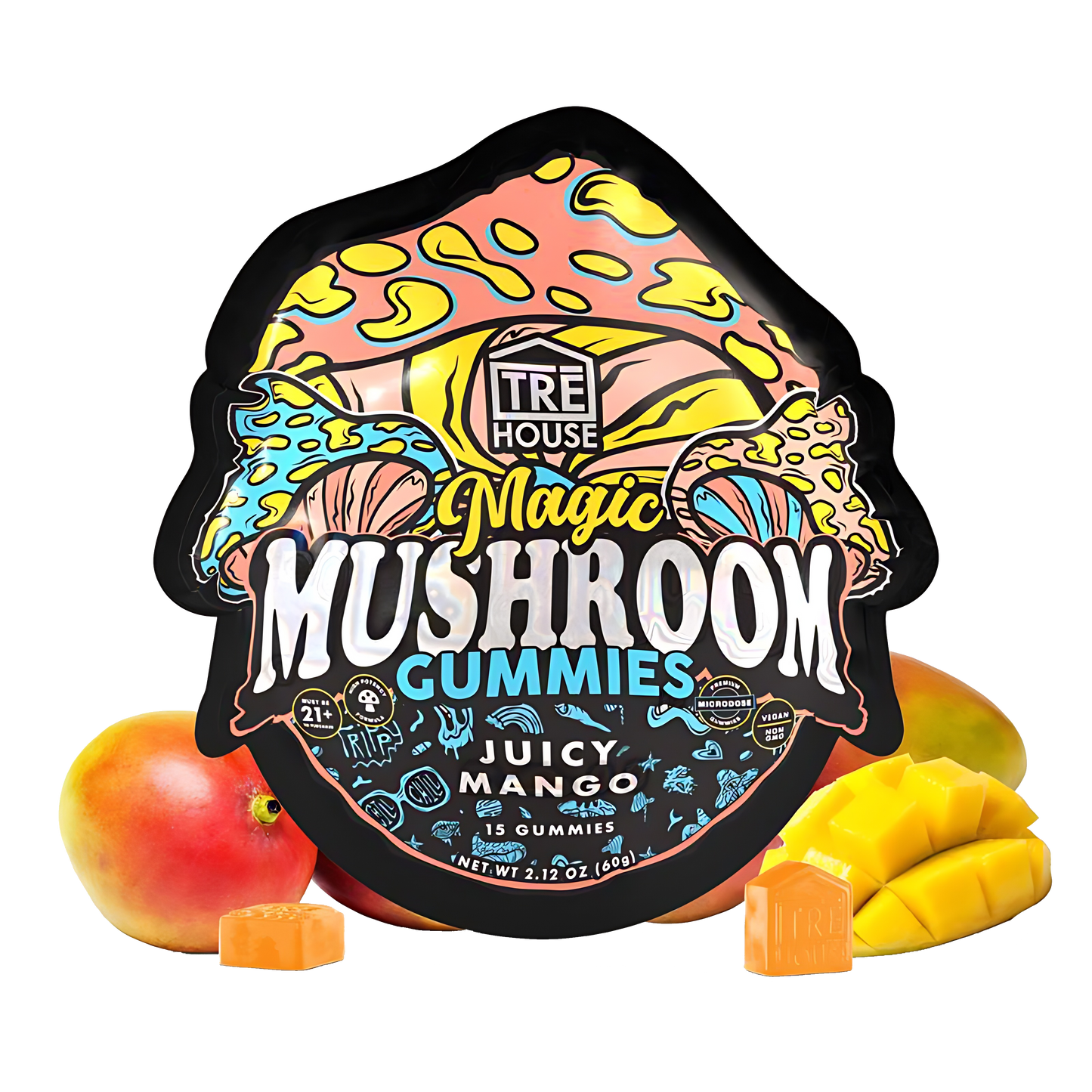 Juicy Mango Magic Mushroom Gummies | TRE HOUSE