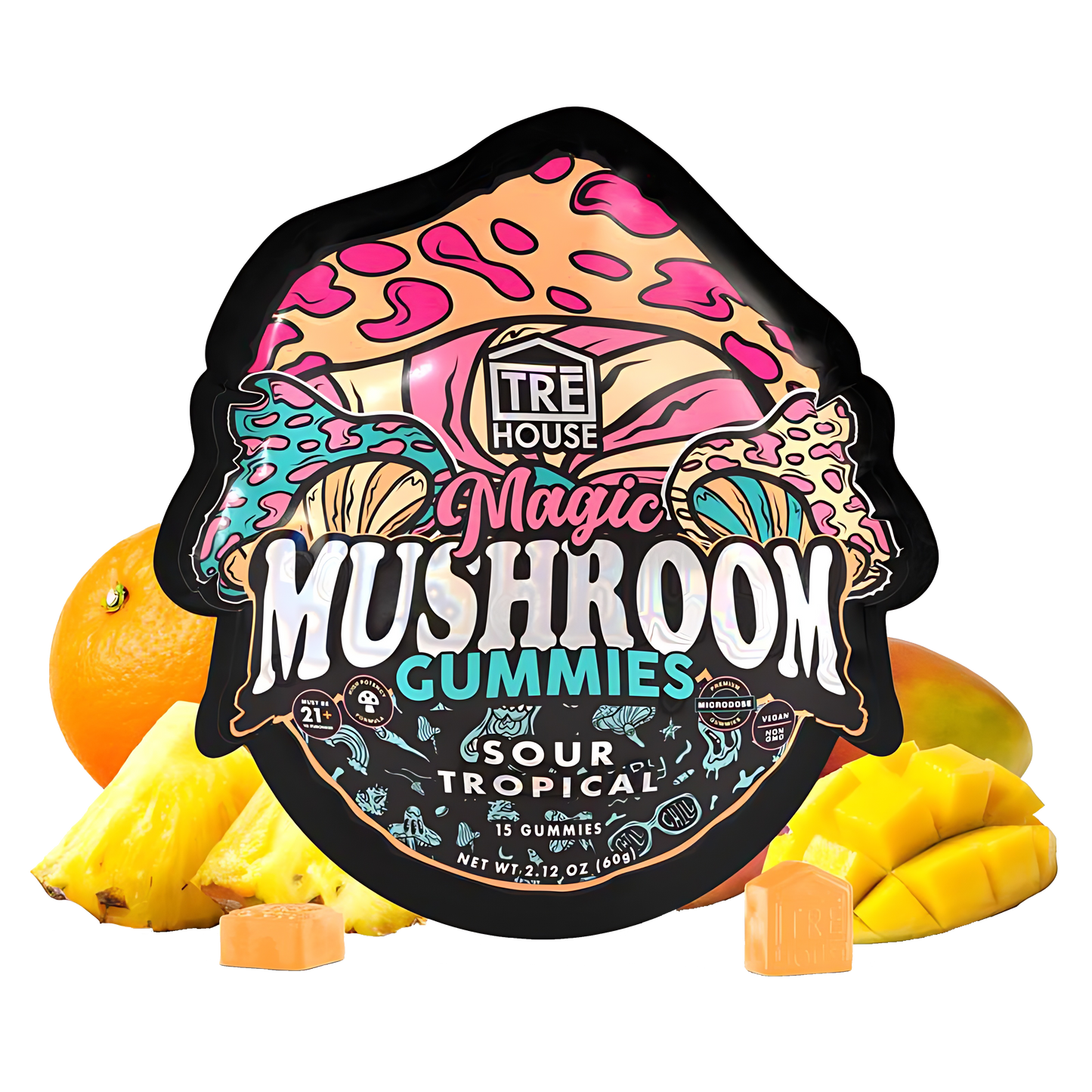Sour Tropical Magic Mushroom Gummies | TRE HOUSE